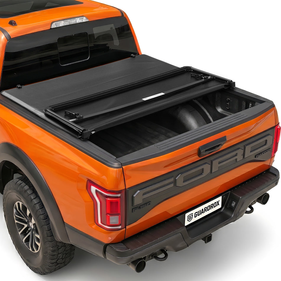 Guardrox S5 Soft Tri-Fold Tonneau Cover for 2015-2026 Ford F-150, 5.5FT