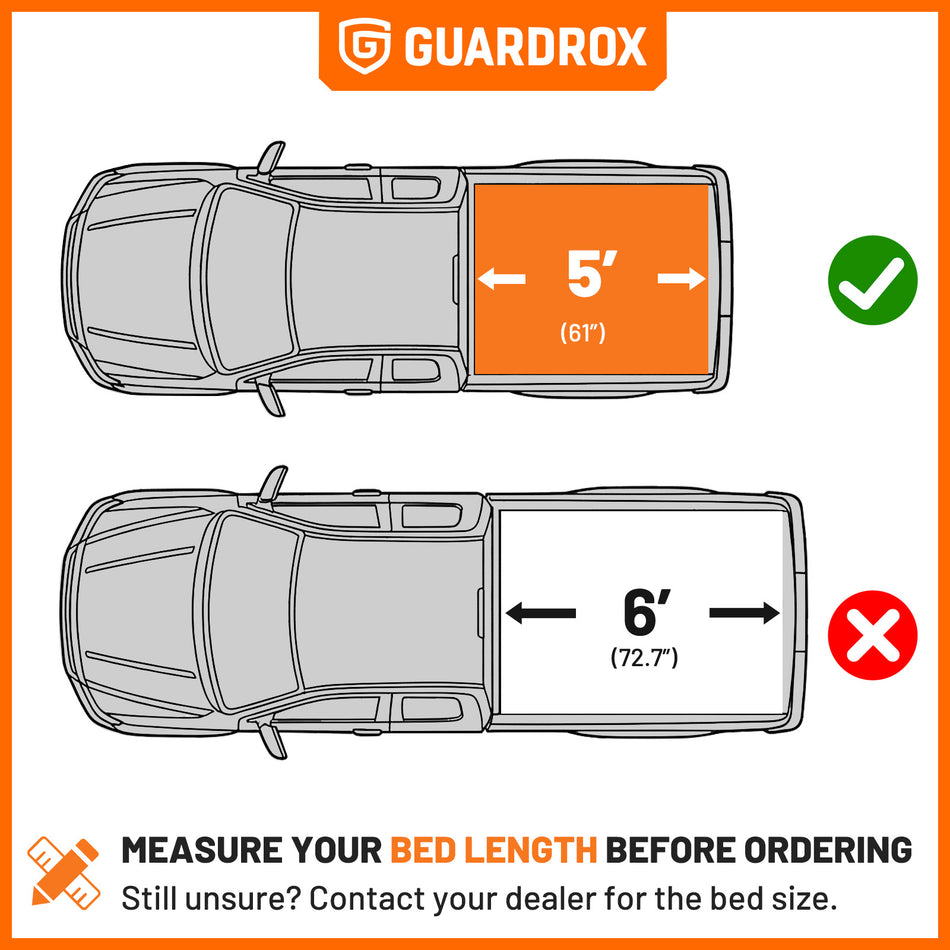 Guardrox R5 Soft Roll Up Tonneau Cover for 2019-2026 Ford Ranger 5FT Bed