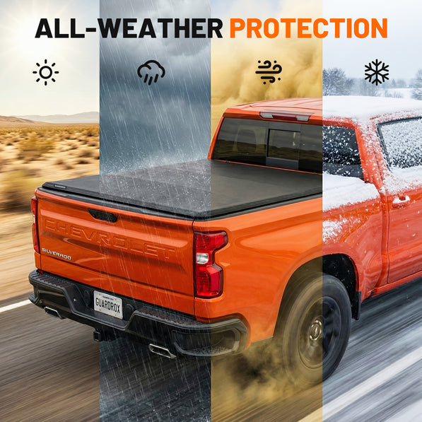 Guardrox R5 Soft Roll-up Tonneau Cover Compatible with 2007-2026 Chevy Silverado/GMC Sierra 1500 (Not Fit 19 LD; 19-25 Classic)(6.7FT)