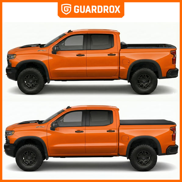 Guardrox R5 Soft Roll-up Tonneau Cover Compatible with 2007-2026 Chevy Silverado/GMC Sierra 1500 (Not Fit 19 LD; 19-25 Classic)(6.7FT)