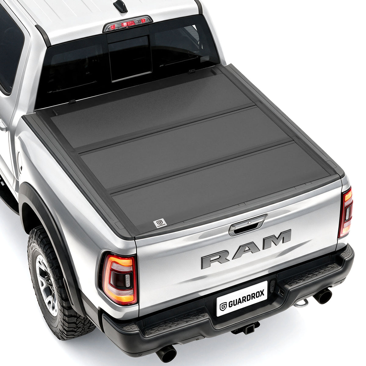 Guardrox L5 hard tri-fold tonneau cover for 2019-2026 RAM 1500 New Body 6.4 ft bed
