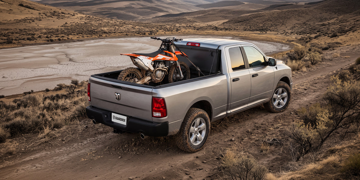 Guardrox LX5 Flip-Up Hard Tri-Fold Tonneau Cover for Dodge Ram 1500 Classic 2019-2024 (6.4 ft Bed)
