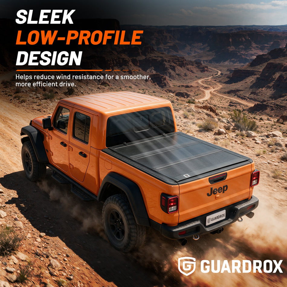 Guardrox LX5 Low Profile Flip Up Tonneau Cover Compatible with 2020-2026 Jeep Gladiator 5FT (60") Bed