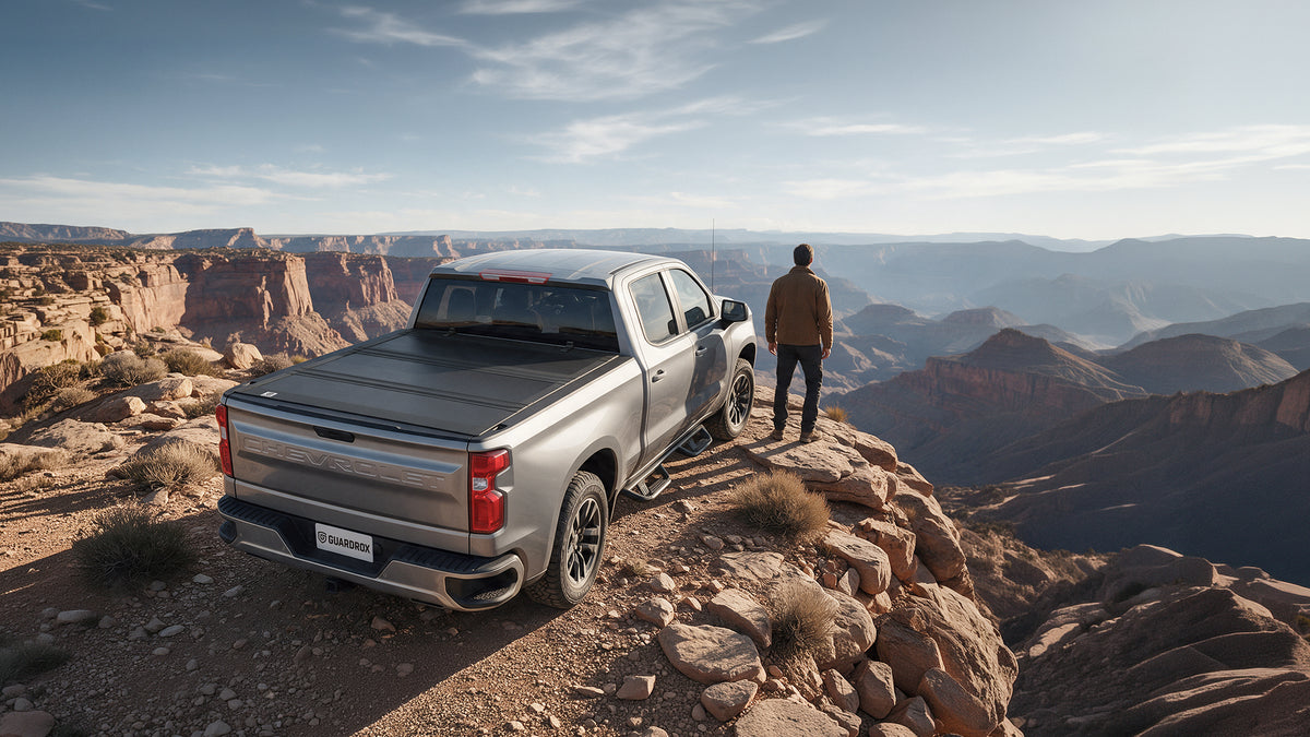 Guardrox LX5 Flip-Up Hard Tri-Fold Tonneau Cover for Chevy Silverado 1500 2019-2026 (5.8 ft Bed)