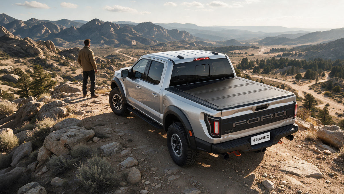 Guardrox LX5 Flip-Up Hard Tri-Fold Tonneau Cover for Ford F-150 2015-2026 (6.5 ft Bed)