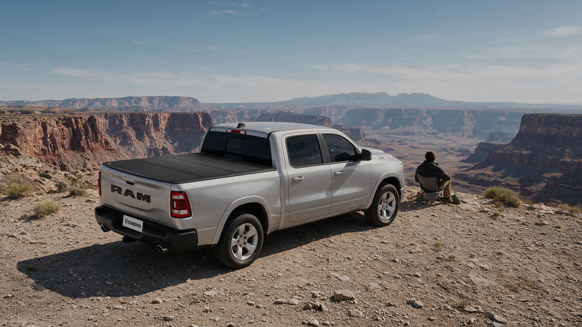 Guardrox L5 Hard Tri-Fold Tonneau Cover for Dodge RAM 1500 2002-2018(6.4 ft Bed)