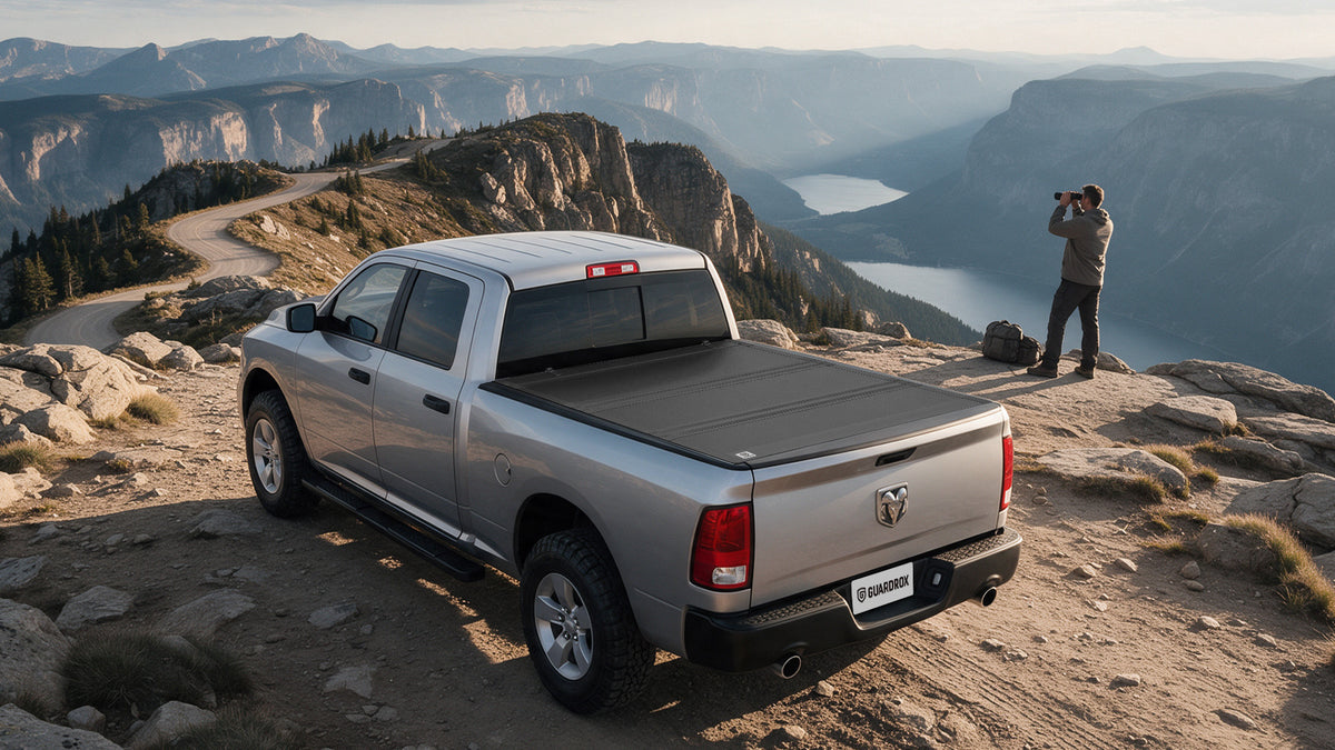Guardrox LX5 Flip-Up Hard Tri-Fold Tonneau Cover for Dodge Ram 1500 Classic 2019-2024 (6.4 ft Bed)
