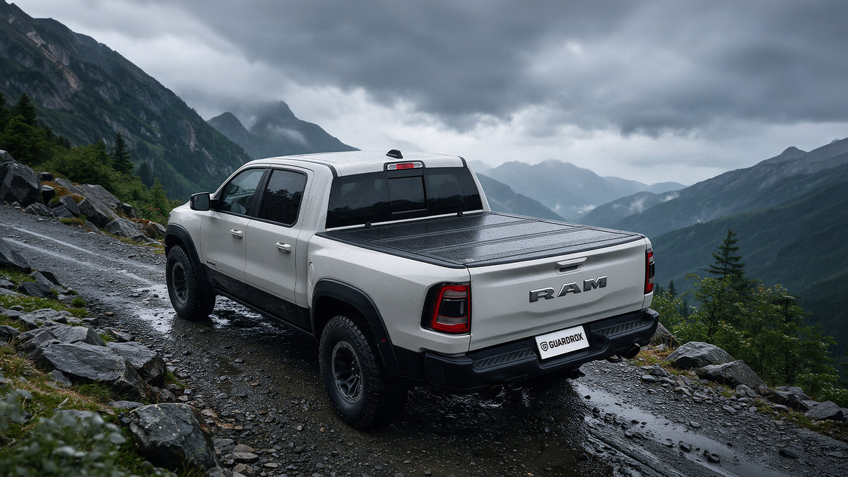 Dodge Ram 2500/3500 bed with the LX5 tonneau cover shown closed
