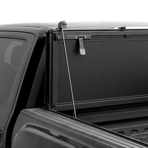 Support rods holding the Guardrox LX5 flip up tonneau cover upright