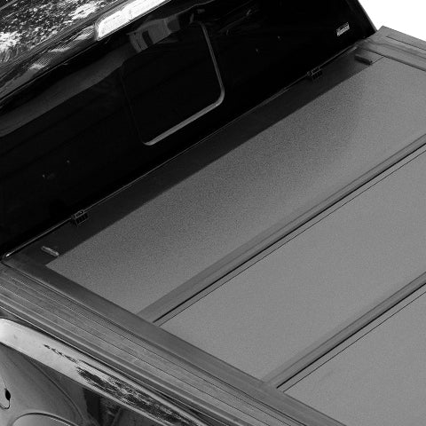 Rigid FRP hard panel of low profile tri-fold truck bed cover