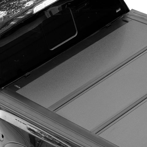 Rigid FRP hard panel of low profile tri-fold truck bed cover