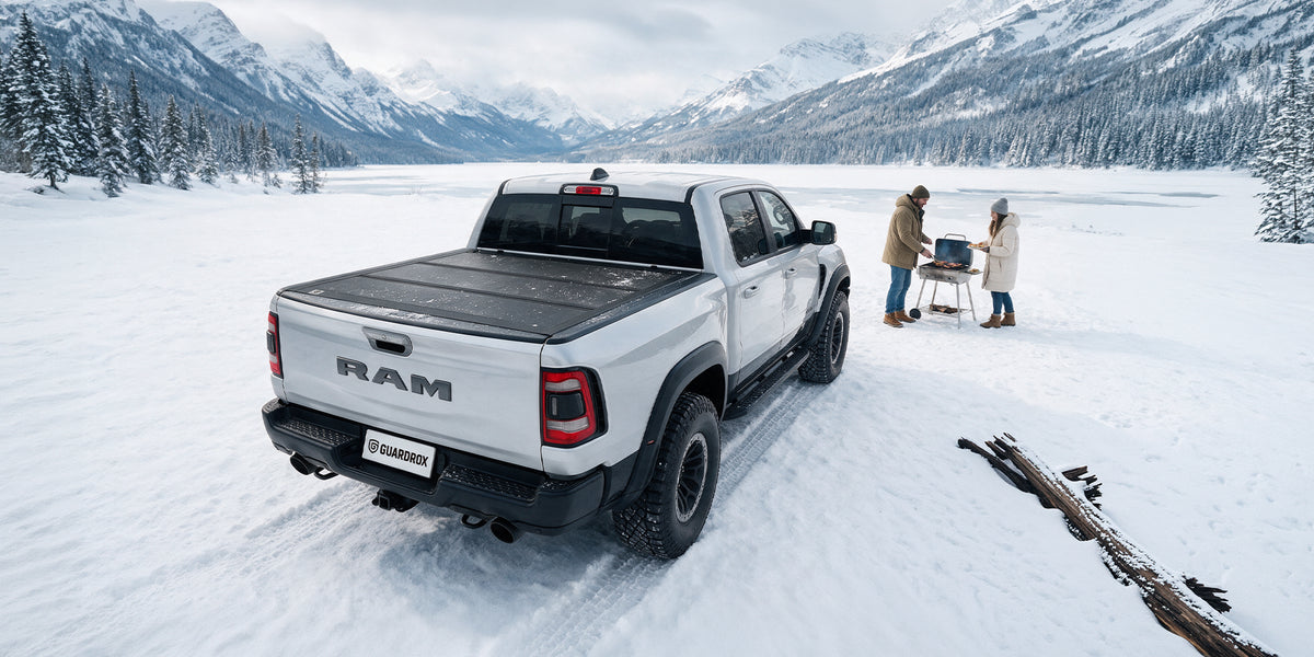 Guardrox L5 Hard Tri-Fold Tonneau Cover for Dodge RAM 1500 2002-2018(6.4 ft Bed)