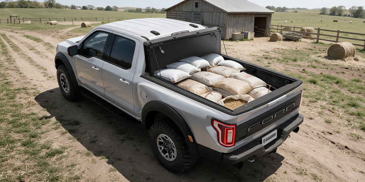 Guardrox LX5 Flip-Up Hard Tri-Fold Tonneau Cover for Ford F-150 2015-2026 (5.5 ft Bed)