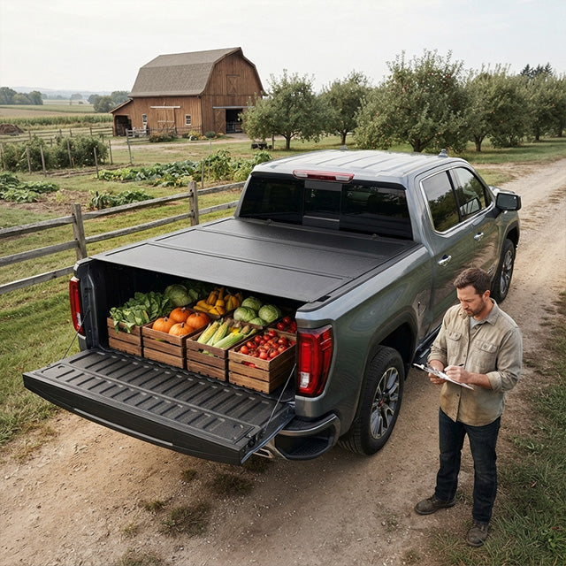 GMC Sierra 1500 commuting with cargo dry and secure under the LX5 flip up tonneau cover