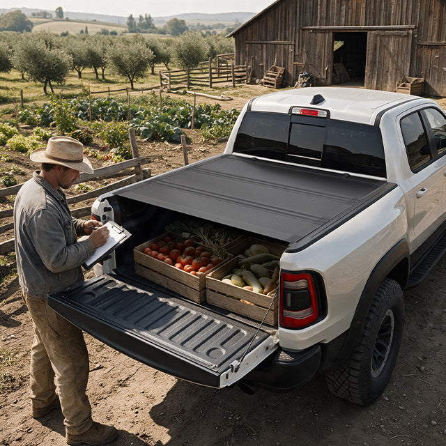 RAM 1500 commuting with cargo dry and secure under the LX5 flip up tonneau cover