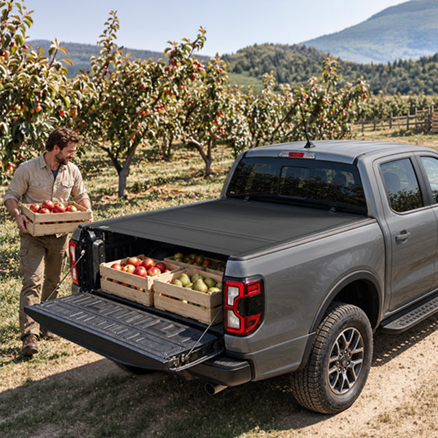 Ford Ranger commuting with cargo dry and secure under the LX5 flip up tonneau cover