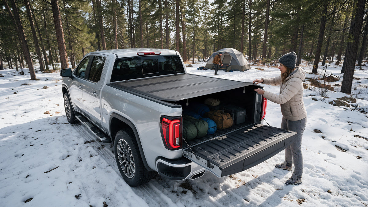 Guardrox L6 Hard Quad-Fold Tonneau Cover for GMC Sierra 1500, 2019-2026 (5.8 ft Bed)