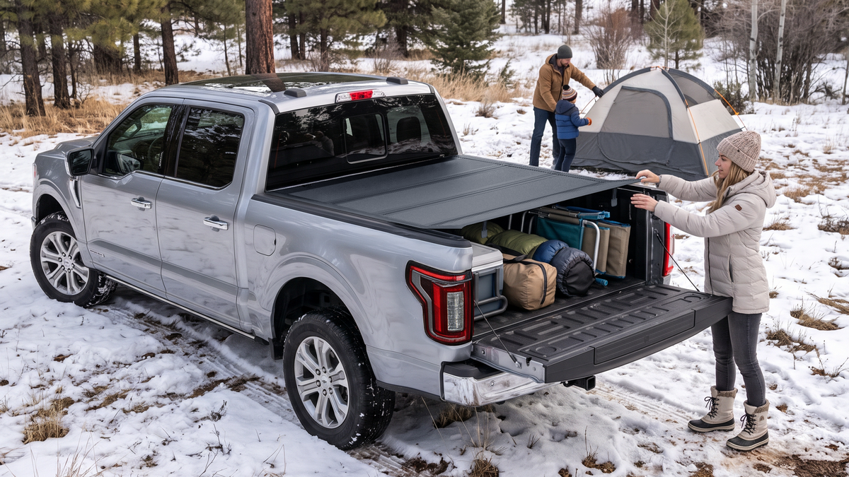 Guardrox L6 Hard Quad-Fold Tonneau Cover for Ford F-150, 2015-2025 (5.5 ft Bed)