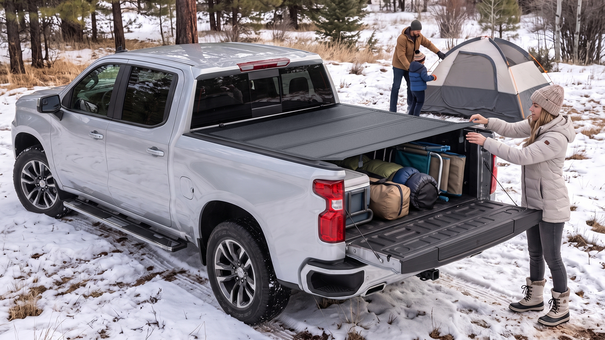 Guardrox L6 Hard Quad-Fold Tonneau Cover for Chevy Silverado 1500, 2019-2026 (5.8 ft Bed)