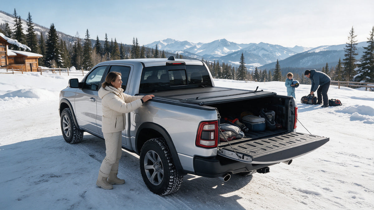 Cubierta rígida de cuatro pliegues Guardrox L6 para RAM 1500, 2009-2025 (caja de 5.7 pies)