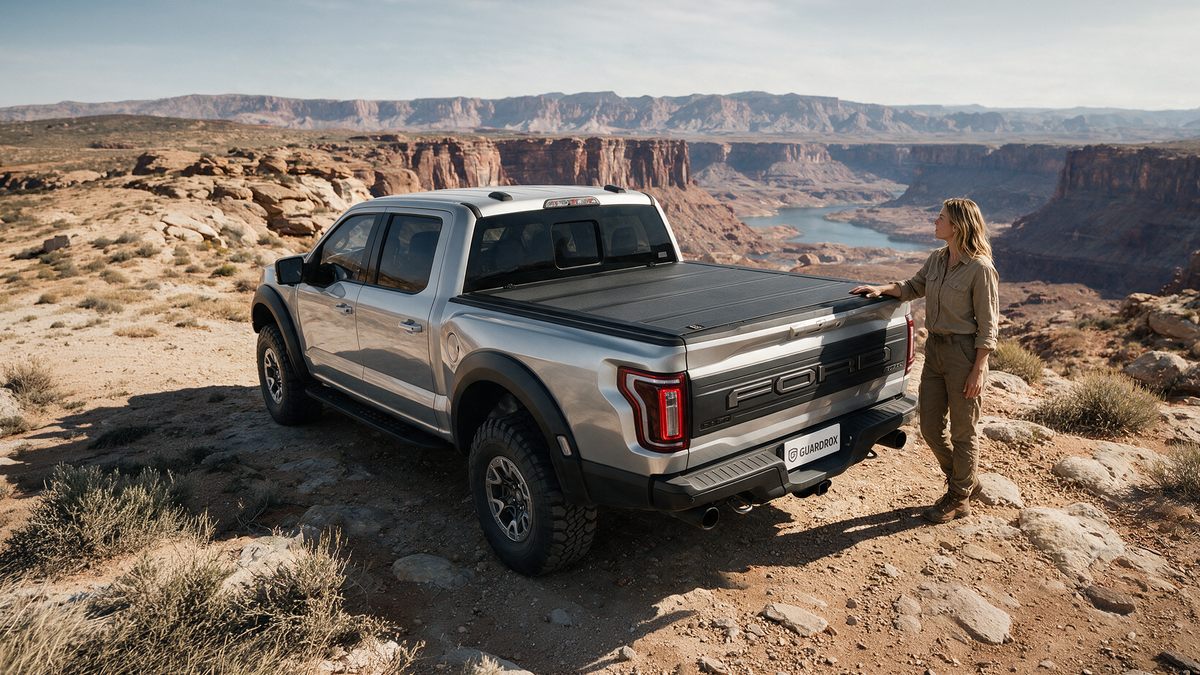 Guardrox L6 Hard Quad-Fold Tonneau Cover for Ford F-150, 2015-2025 (5.5 ft Bed)