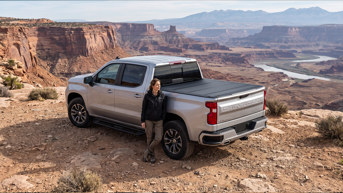 Guardrox L6 Hard Quad-Fold Tonneau Cover for Chevy Silverado 1500, 2019-2026 (5.8 ft Bed)