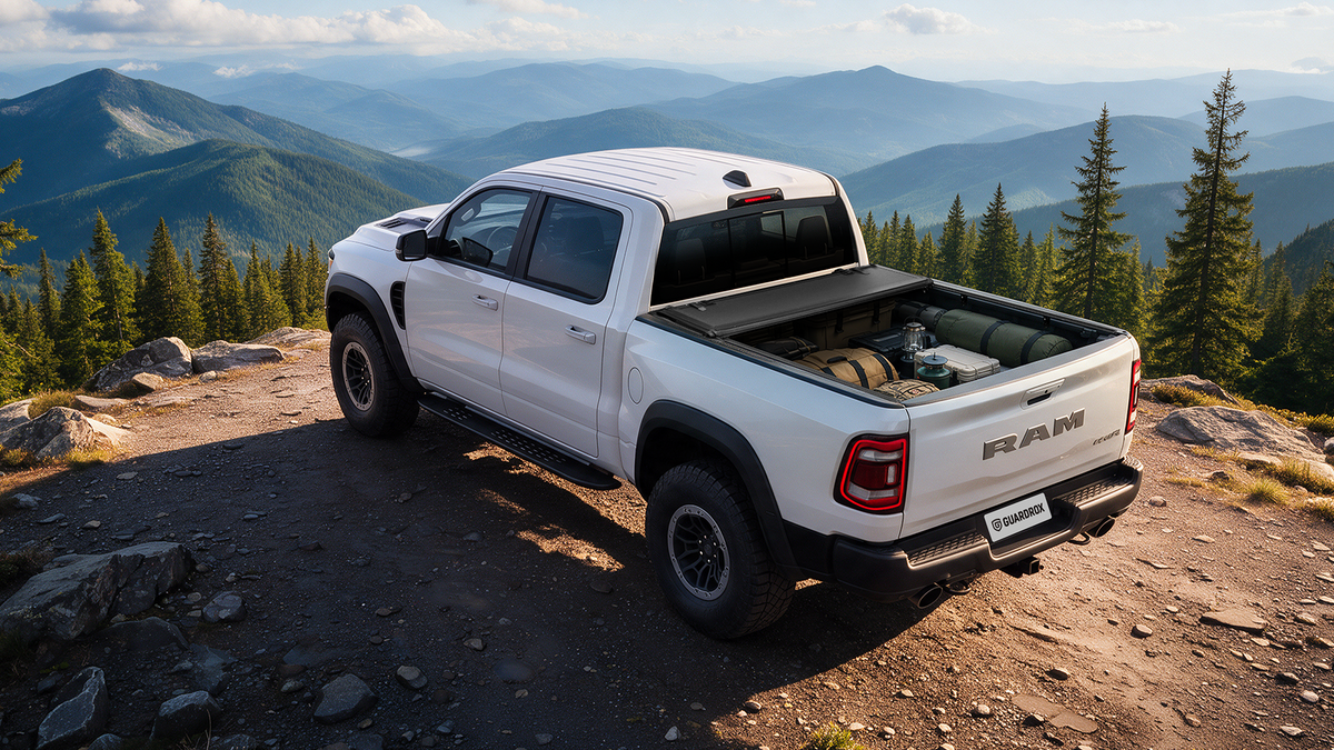 ram 1500 with hard bed cover open
