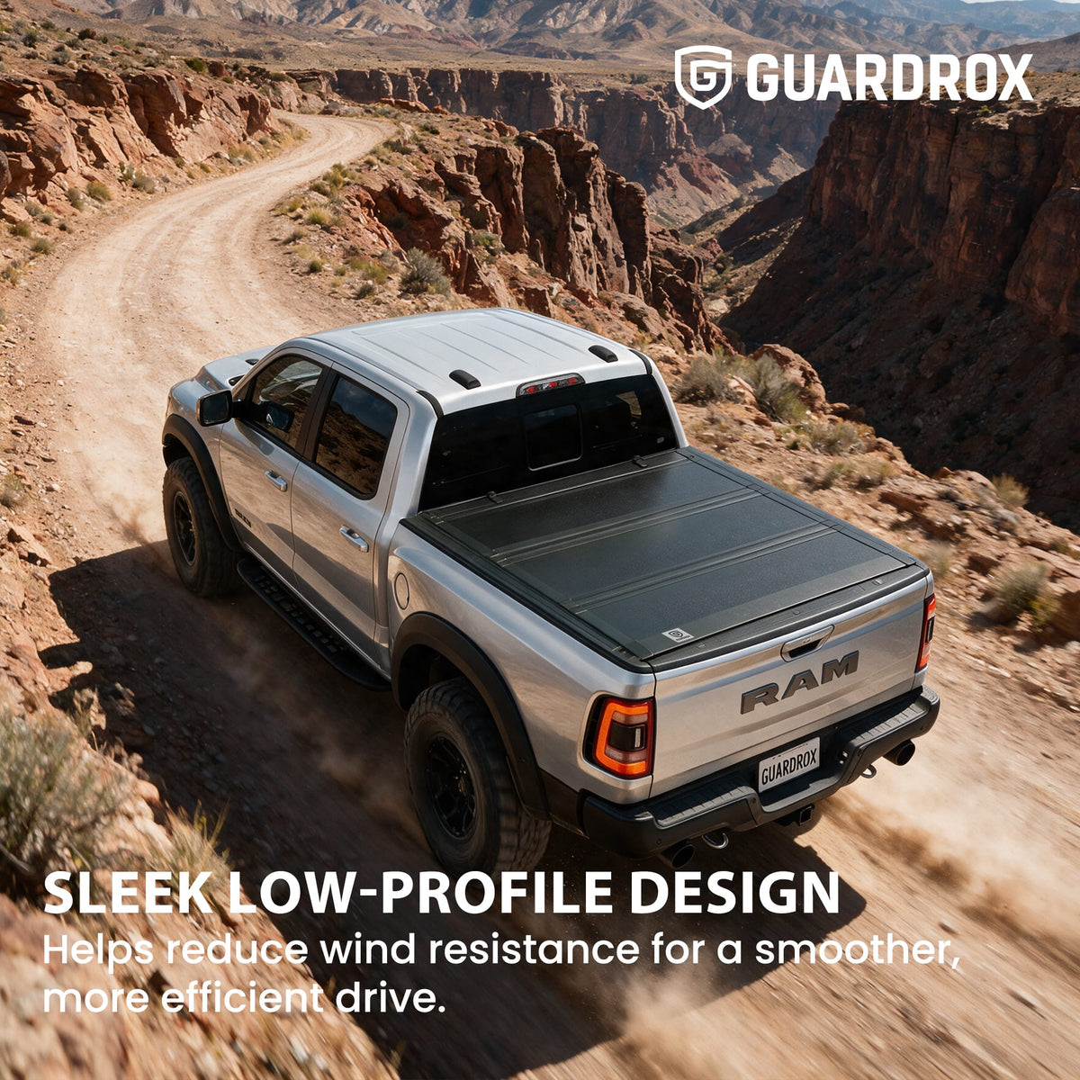 Aerodynamic LX5 2002-2018 Dodge Ram 1500 tonneau cover improving fuel efficiency
