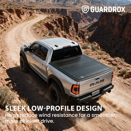 Aerodynamic LX5 Ram 1500 tonneau cover improving MPG