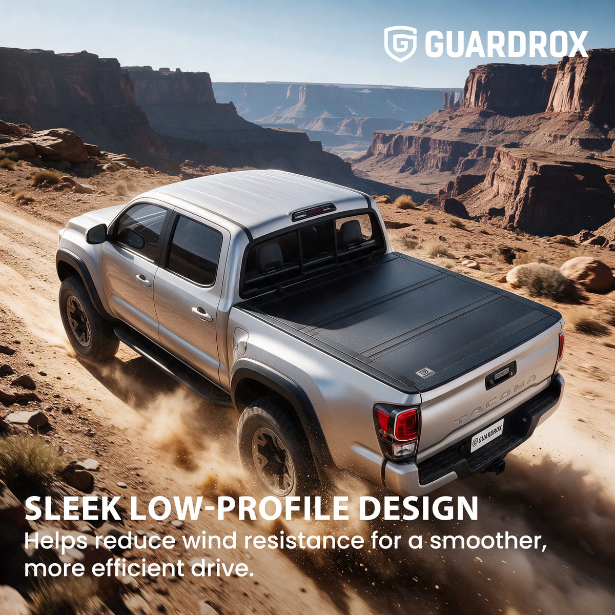 Aerodynamic LX5 Toyota Tacoma 6ft Long Bed tonneau cover improving fuel efficiency