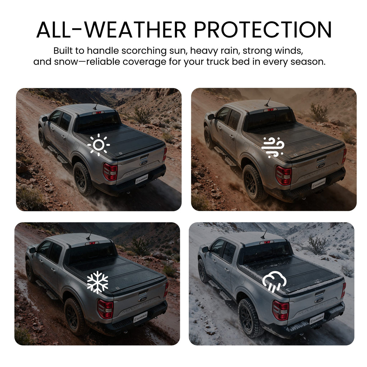 All-weather LX5 Ford Maverick hard bed cover rain snow protection