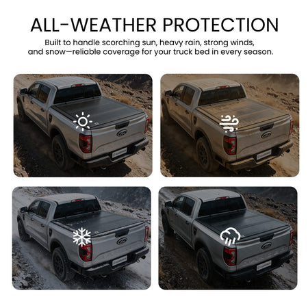 All-weather LX5 2024-2026 Ford Ranger hard bed cover rain snow protection