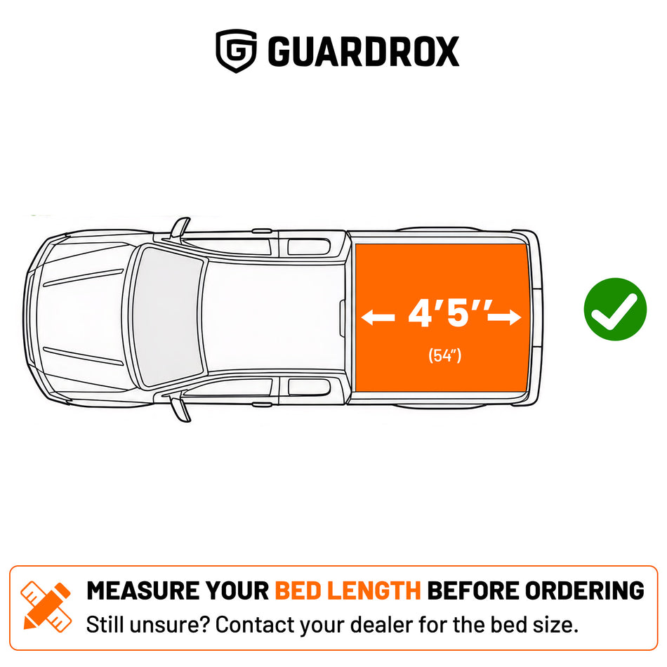 Guardrox R5 Soft Roll Up Tonneau Cover Compatible with 2022-2026 Ford Maverick 4.5FT (54.4") Bed