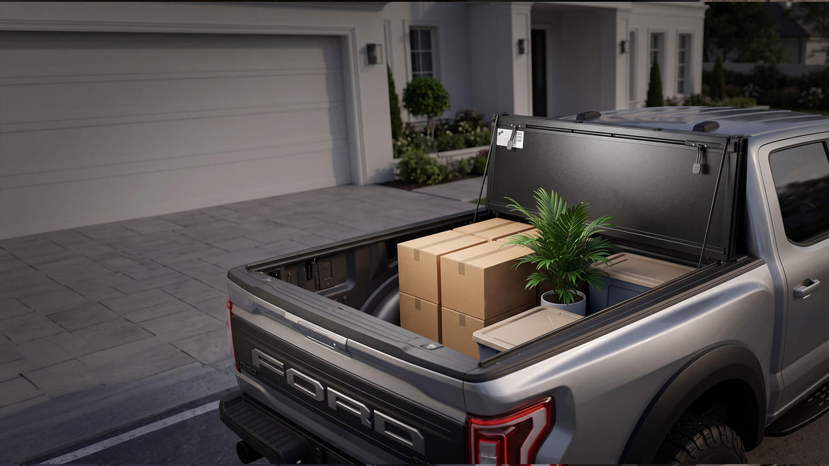 guardrox flip up tonneau cover for full bed space