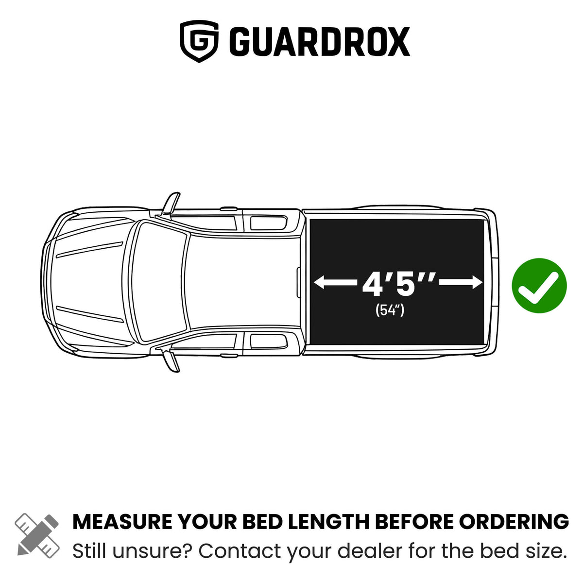 Fitment chart for Guardrox LX5 on Ford Maverick bed