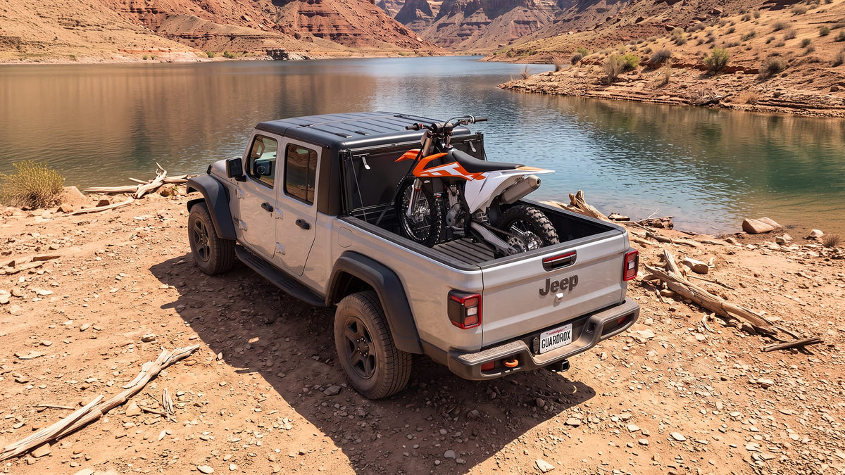Guardrox LX5 Flip-Up Hard Tri-Fold Tonneau Cover for Jeep Gladiator JT 2020-2026 (5FT Bed)
