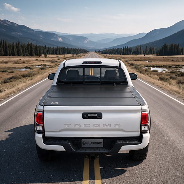 Toyota Tacoma 6ft Long Bed with LX5 tonneau cover on outdoor adventure