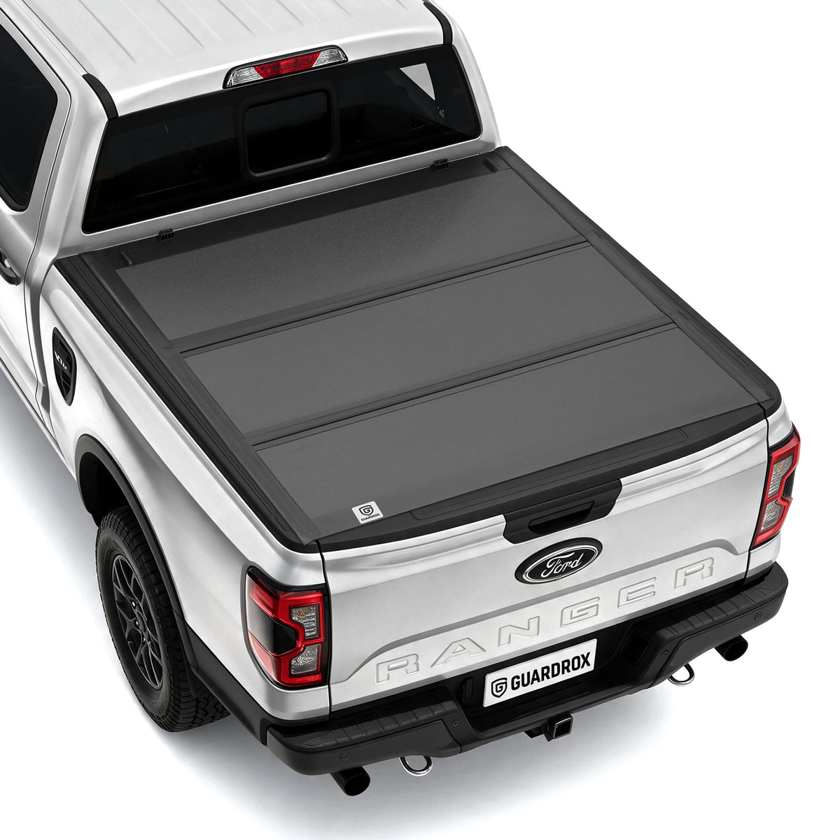 Guardrox L5 hard tri-fold tonneau cover for 2024-2026 Ford Ranger 5 ft bed