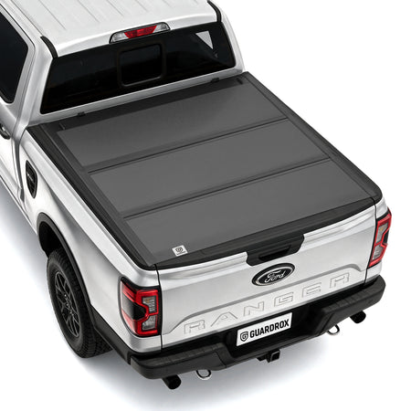 Guardrox L5 hard tri-fold tonneau cover for 2024-2026 Ford Ranger 5 ft bed