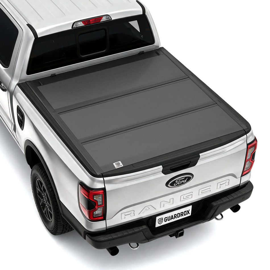 Guardrox L5 hard tri-fold tonneau cover for 2024-2026 Ford Ranger 5 ft bed