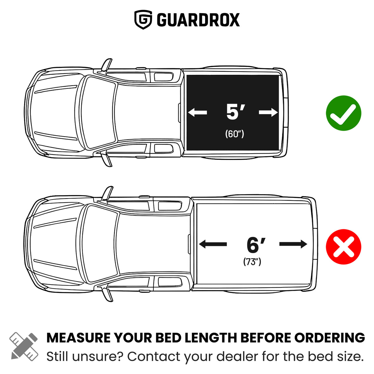 Guardrox L5 tonneau cover fitment for Ford Ranger 5 ft bed