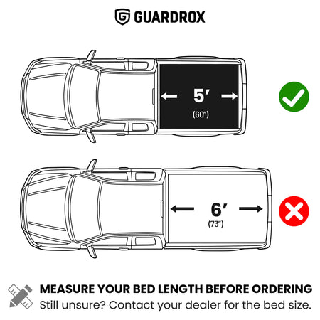 Guardrox L5 tonneau cover fitment for Ford Ranger 5 ft bed