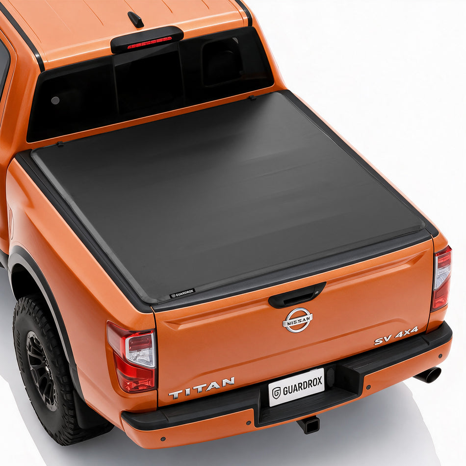 Guardrox R5 Soft Roll Up Tonneau Cover Compatible with 2017-2024 Nissan Titan 6.5FT (78") Bed