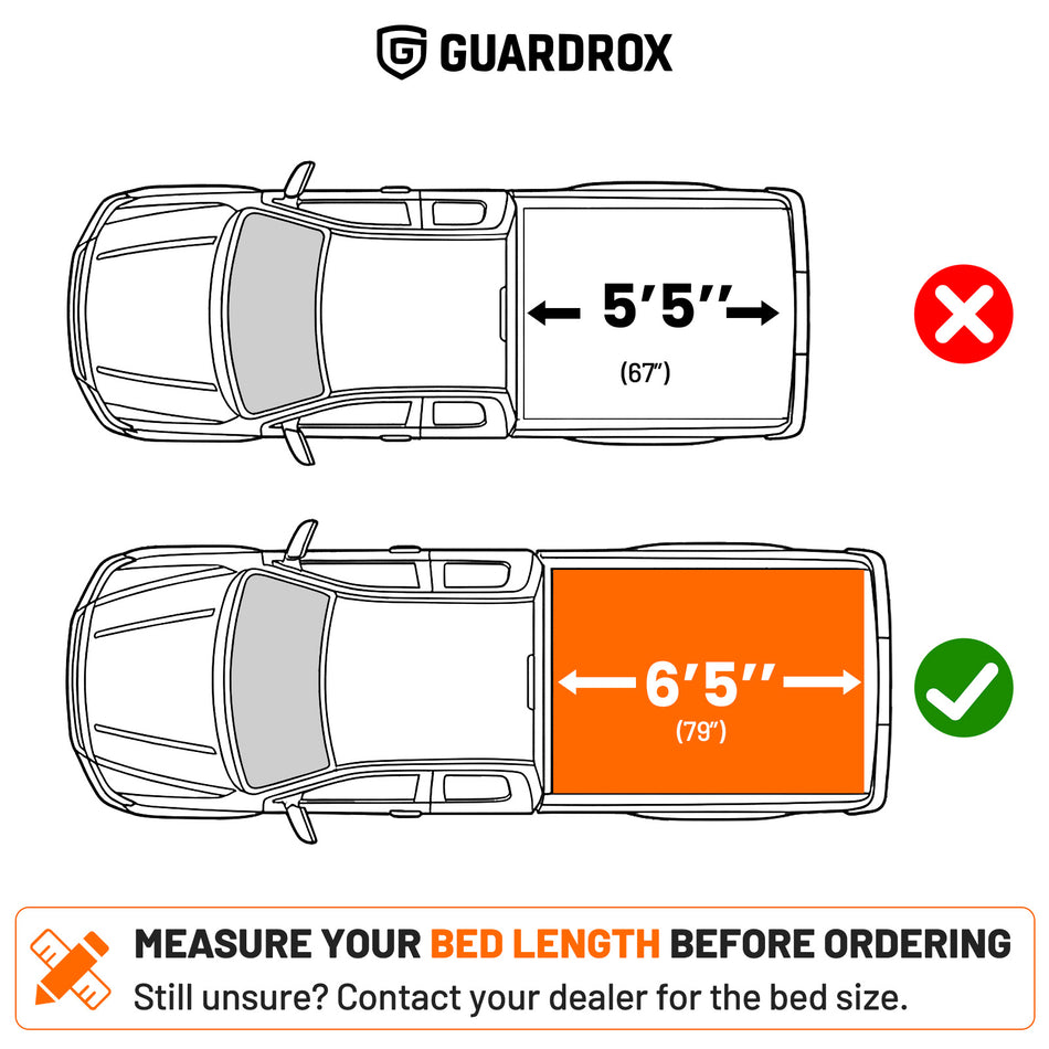Guardrox R5 Soft Roll Up Tonneau Cover Compatible with 2017-2024 Nissan Titan 6.5FT (78") Bed